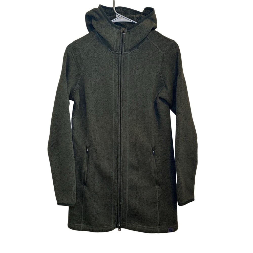 L.L. Bean women’s Hooded fleece coat in Dark Green